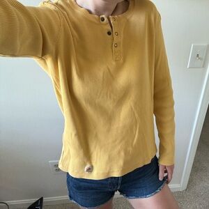 Butter yellow Carhartt long sleeve ribbed shirt - Carhartt Henley